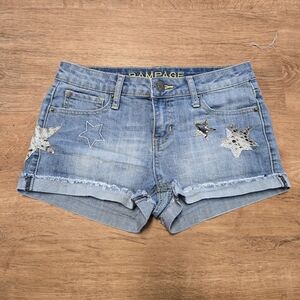 Vintage Y2K Rampage Blue Denim Women's Shorts Sophie Mid Rise Size 7